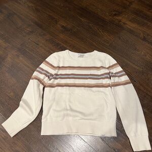 Abercrombie Kids Cream light blue and Brown Striped Sweater